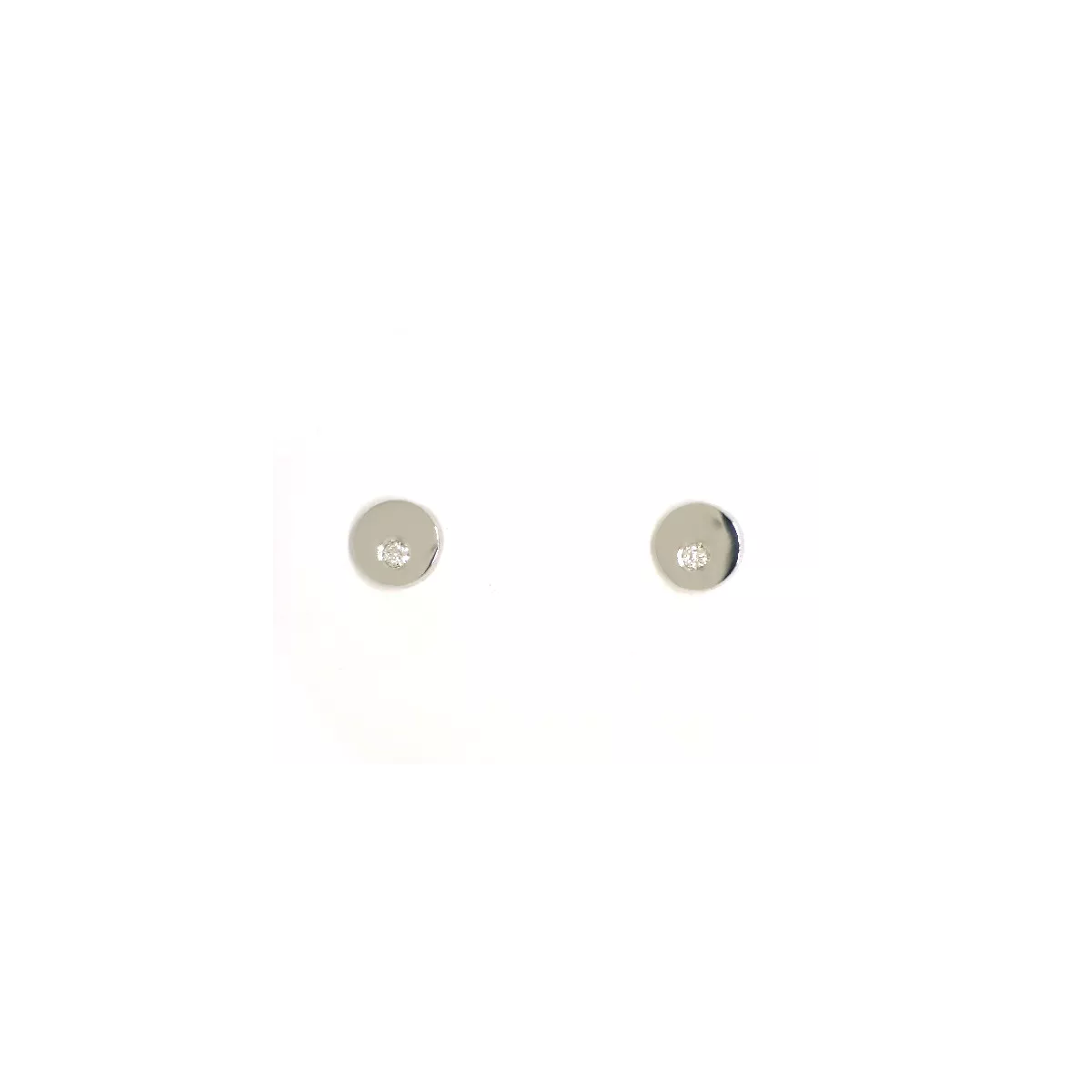 Arracades or blanc pulit rodo 2 brillants - BR1630-1P