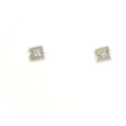 Arracades or blanc mate-pulit 2 brillants - BR1586-1P
