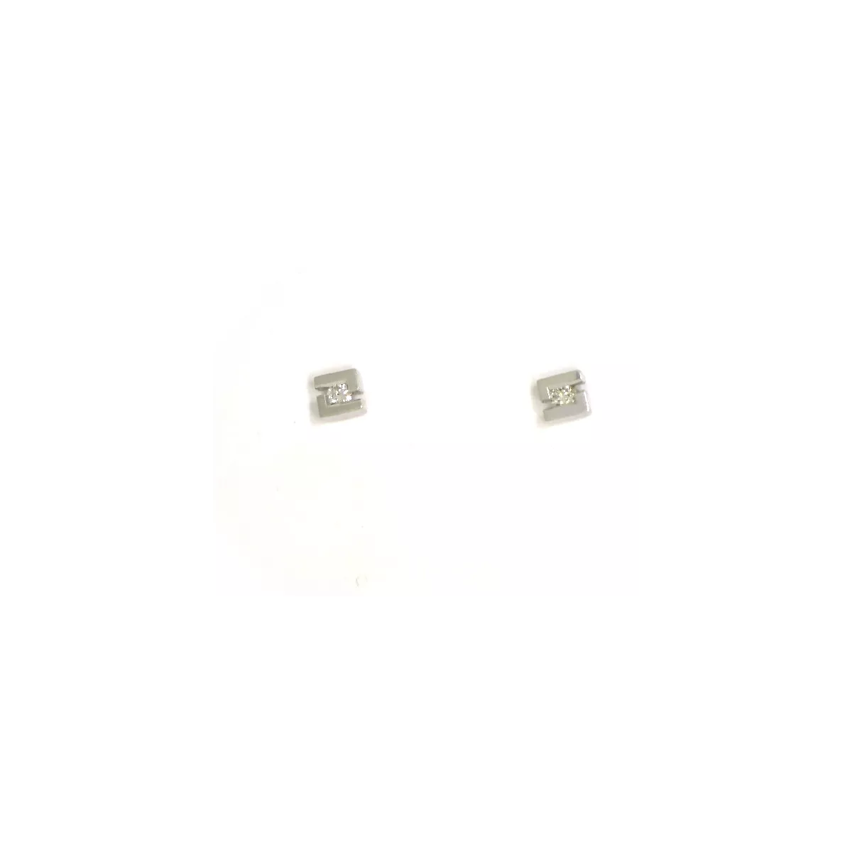 Arracades or blanc mate-pulit 2 brillants - BR1586-1P