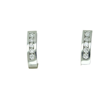 Arracades or blanc 10 brillants 0.463k - 9656PDC