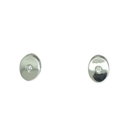 Arracades or blanc brillant forma oval - BR2040P