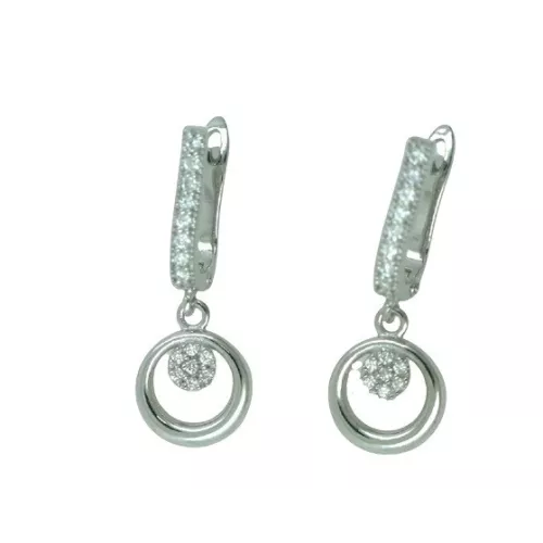 Arracades penjant or blanc brillants 0.168k - BR2201-1P
