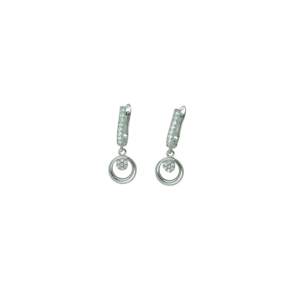Arracades penjant or blanc brillants 0.168k - BR2201-1P