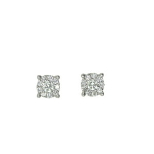 Pendientes boton oro blanco brill-0.41k tipo roseton - OR-7307-80