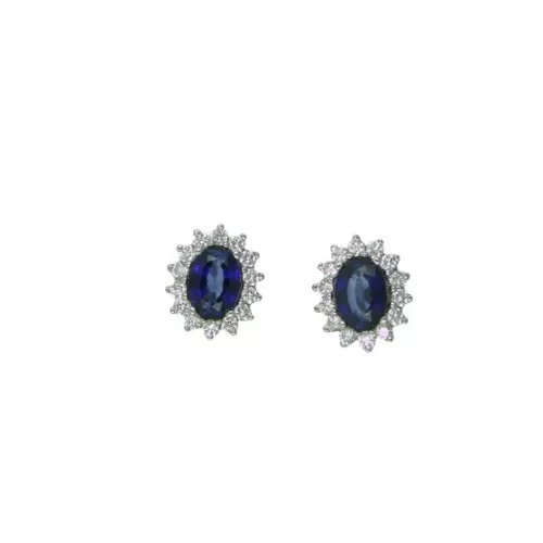 Pendientes oro blanco 28bri-0.60k zafiro azul - 509322