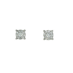 Pendientes boton oro blanco brill-0.23k tipo roseton - OR-7308-80