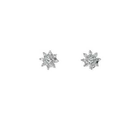 Arracades or blanc 18k tipo roseto brill - E3940-EBBT