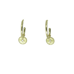 Pendientes oro amarillo 18k criolla brillantes cierre boton - E4025-EABT