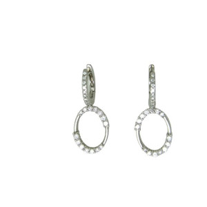 Pendientes oro blanco brillantes 0,92k - V-3387/P/BT