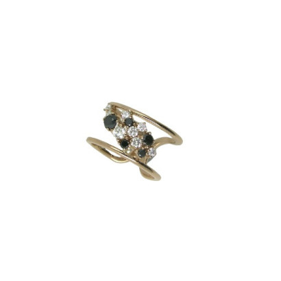 Anillo oro rosa 18k brillants i brillants negres - JABR0394
