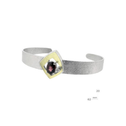 Pulsera Miquel Sarda plata or brillant rodolita - 21475