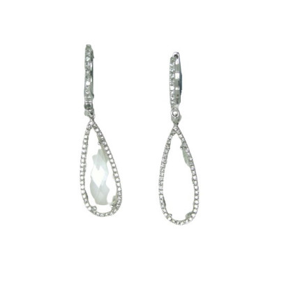 Arracades or blanc 18k brill-0.42k topaç blanc 7.19k - 2975CB/001