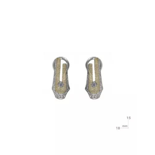 Arracades Miquel Sarda plata or brillant tanca omega - 20392