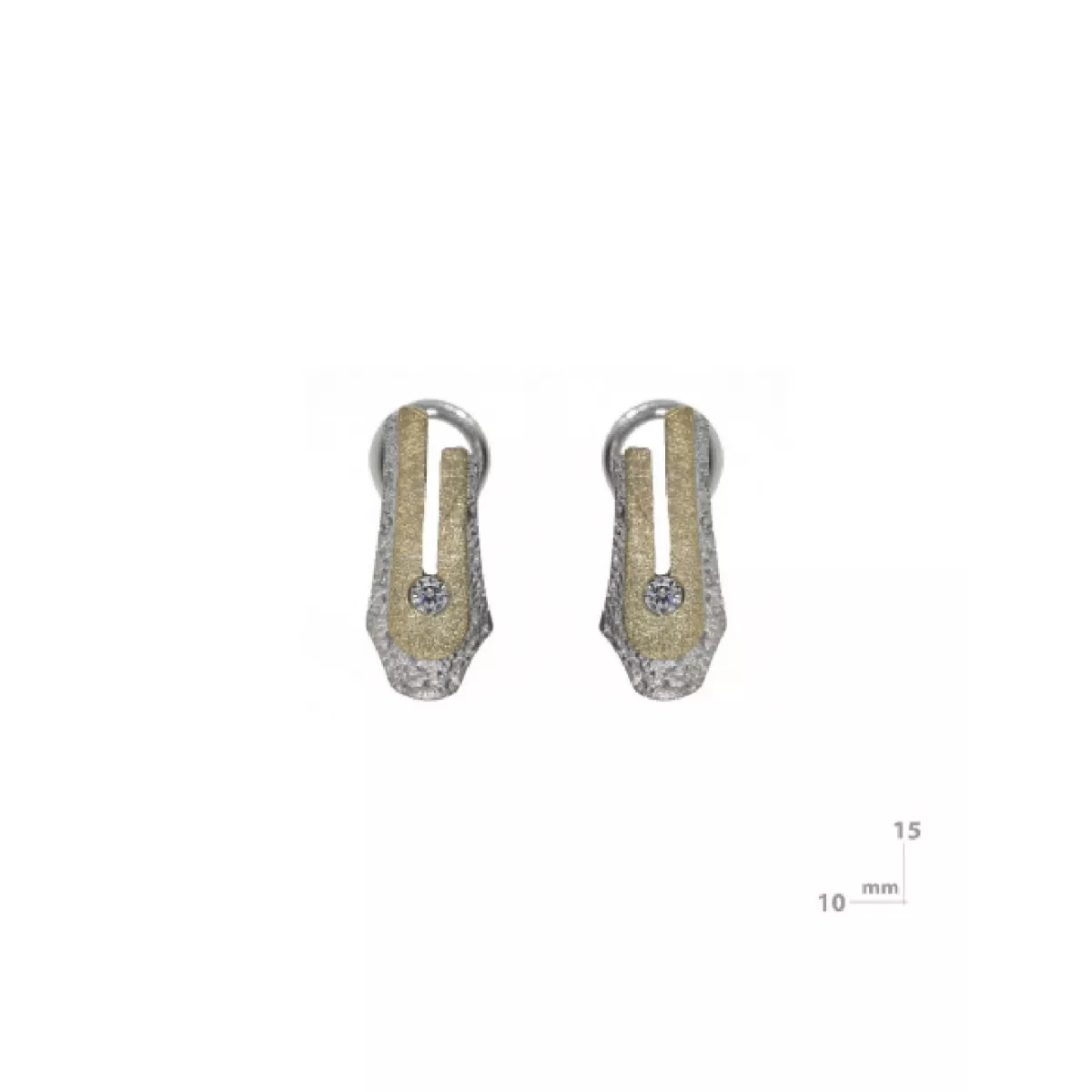 Arracades Miquel Sarda plata or brillant tanca omega - 20392