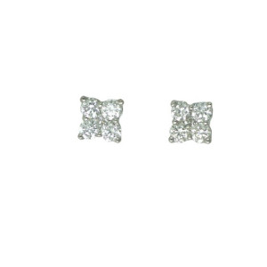 Pendientes oro blanco 0.56k brillantes - V-3254/P/M