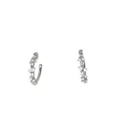 Pendientes oro blanco brill-0.29k criolla cierre boton - E4932MW0