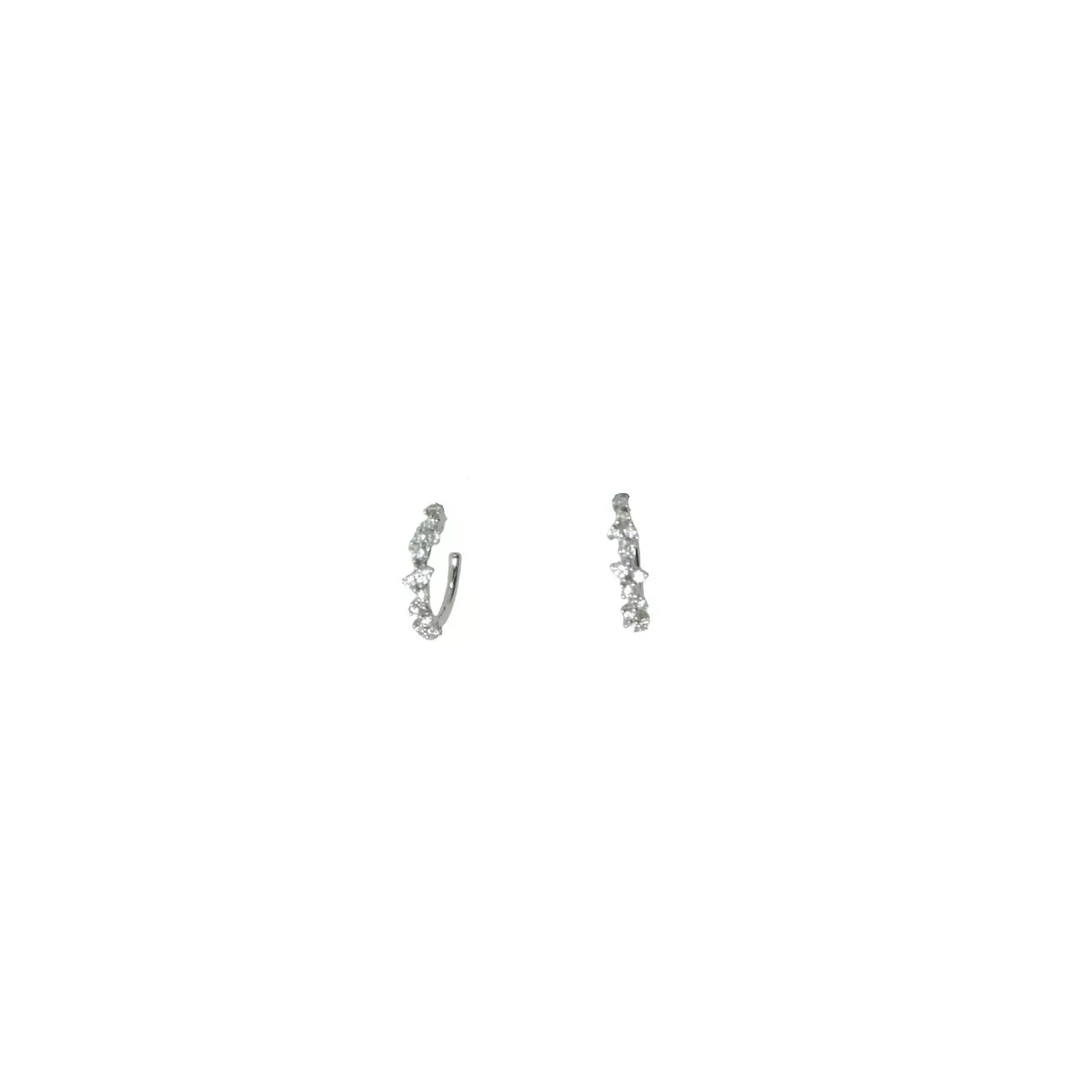 Pendientes oro blanco brill-0.29k criolla cierre boton - E4932MW0