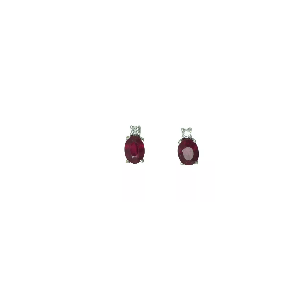 Arracades or blanc 0,10k brillants rubi - V-3162/P/R