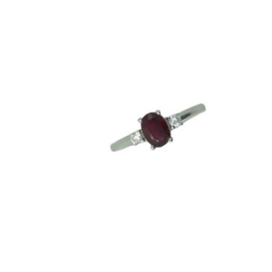 Anell or blanc 0.10k brillants rubi - V-3162/S/R