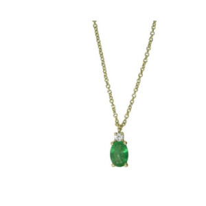 Colgante oro amarillo 0.06k brillante esmeralda - V-3162/CL/E