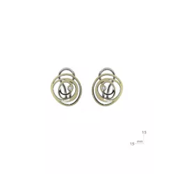 Arracades Miquel Sarda plata or brillant tanca omega - 20404