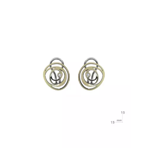 Arracades Miquel Sarda plata or brillant tanca omega - 20404