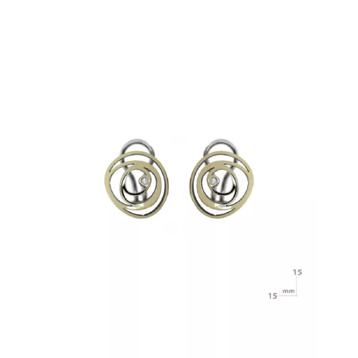 Arracades Miquel Sarda plata or brillant tanca omega - 20404