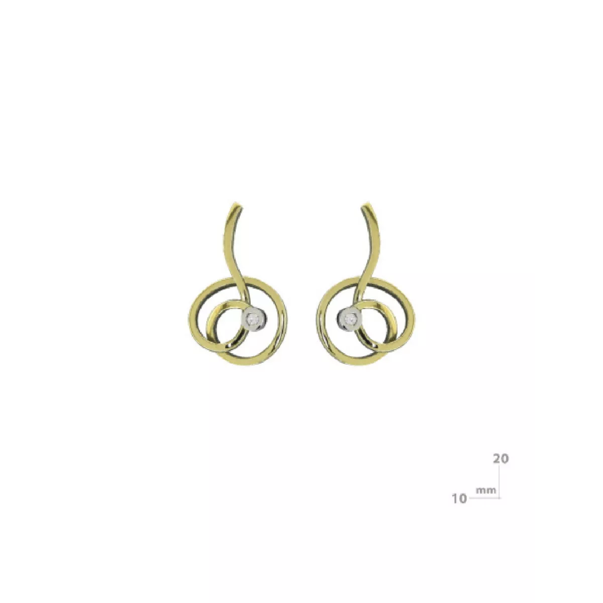 Arracades Miquel Sarda plata or brillant - 22382