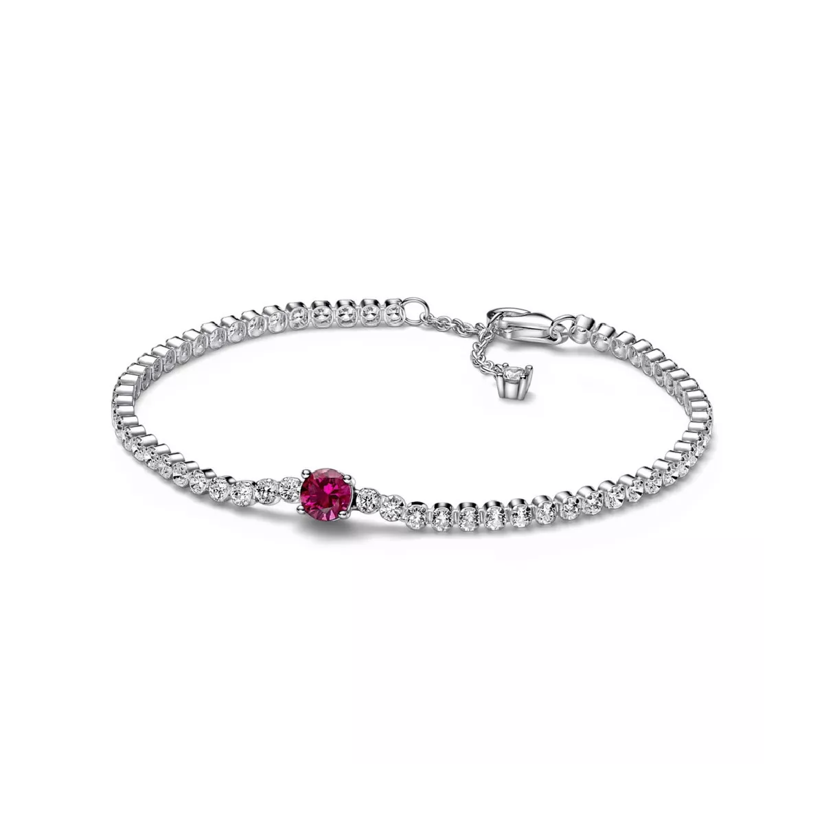 Polsera Pandora plata zircon vermell - 592403C01