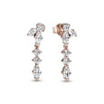 Pendientes Pandora Herbarium plata rose 14k circon  - 282404C01