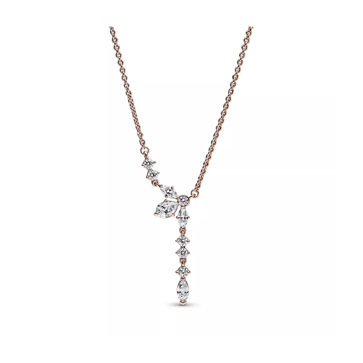 Collar Pandora plata rose 14k zircon - 382386C01