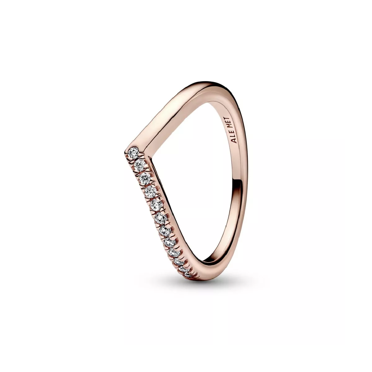 Anell Pandora plata rose 14k zircon onda - 182394C01