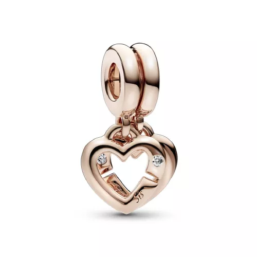 Charm Pandora plata rose 14k cor doble - 789538C01