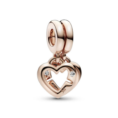 Charm Pandora plata rose 14k cor doble - 789538C01