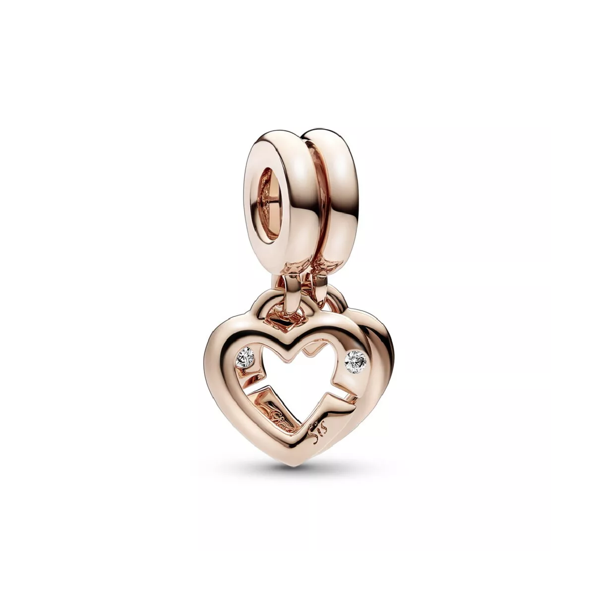 Charm Pandora plata rose 14k cor doble - 789538C01