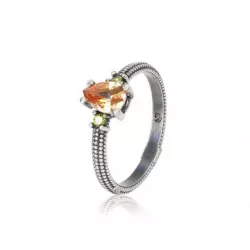 Anell Sunfield plata citri i zircon marro - AN061961
