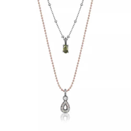 Colgante Sunfield plata doble circon - CL064012