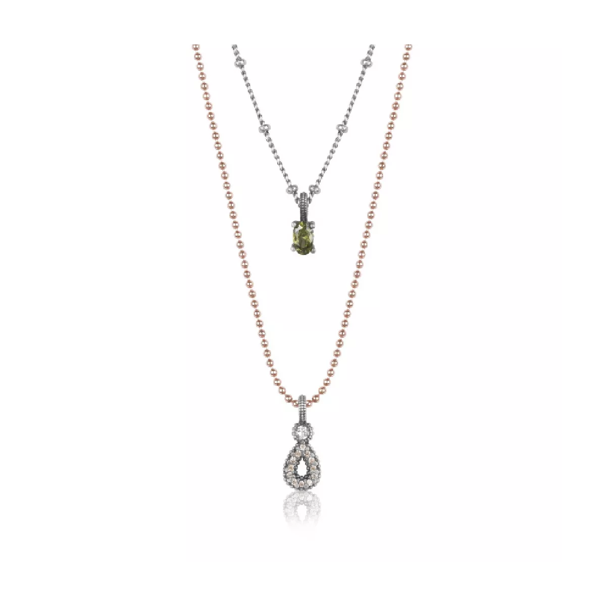 Colgante Sunfield plata doble circon - CL064012