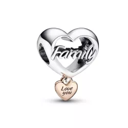 Charm Pandora cor family plata rose 14k - 782326C00