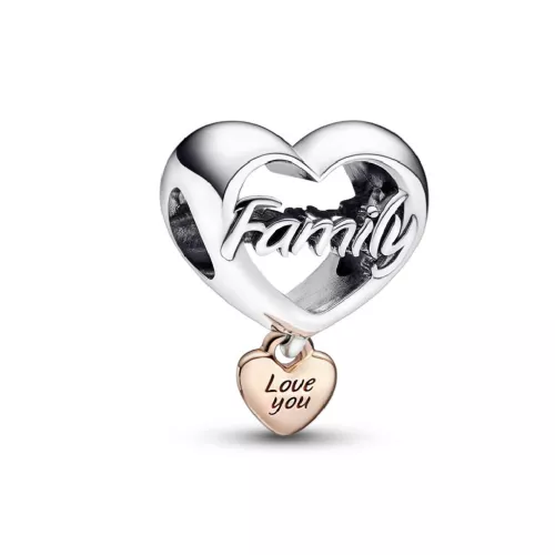 Charm Pandora cor family plata rose 14k - 782326C00