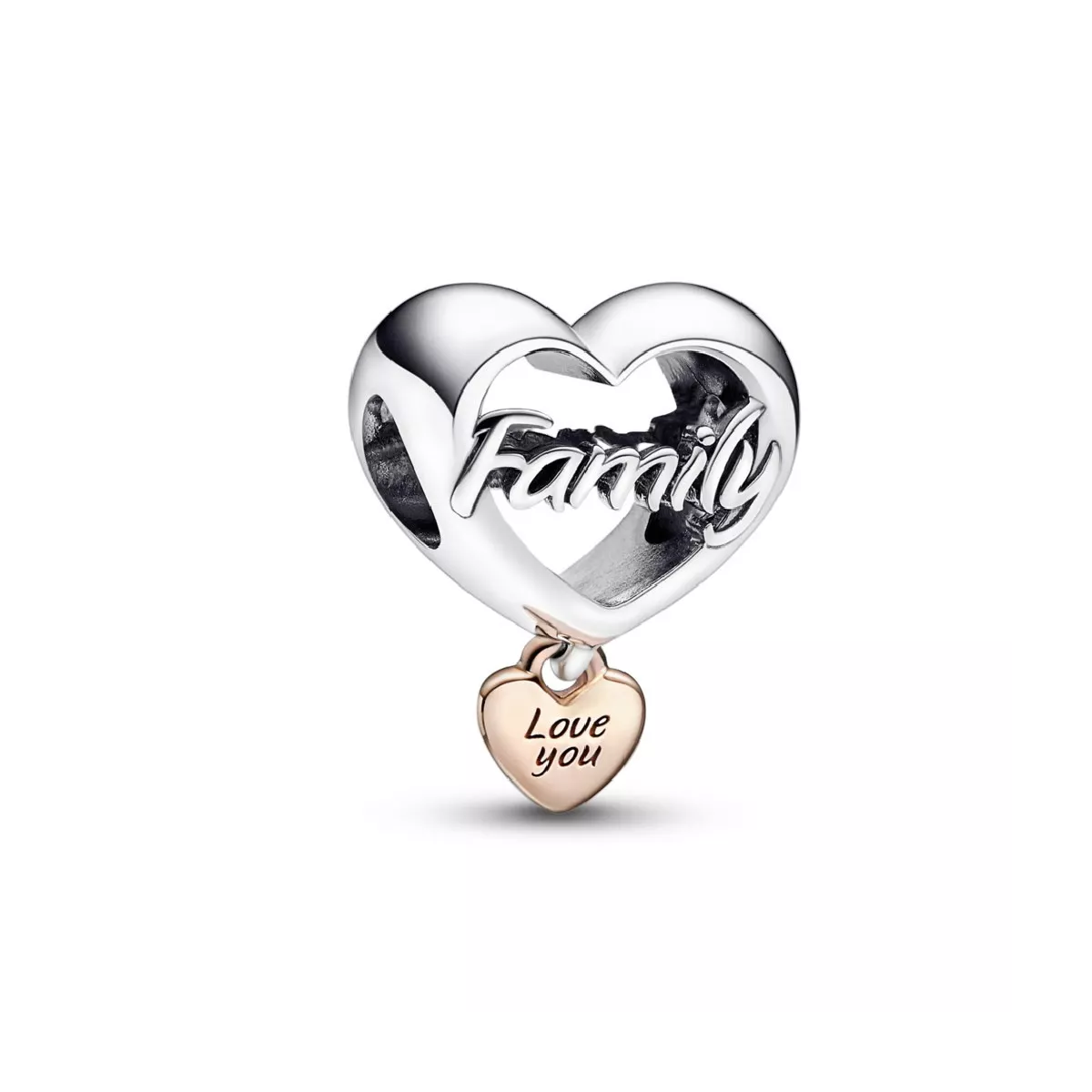 Charm Pandora cor family plata rose 14k - 782326C00