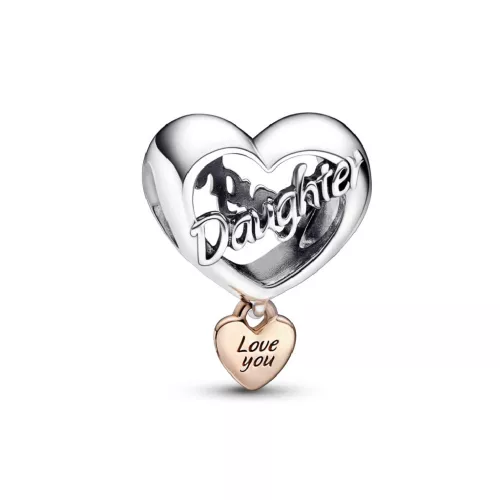 Charm Pandora cor Daughter-filla plata I love you - 782327C00