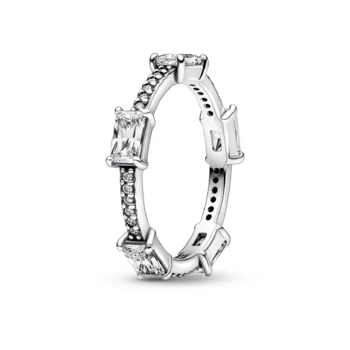 Anell Pandora plata zircon i baguette - 192397C01
