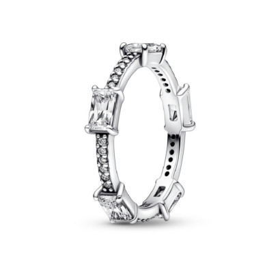Anillo Pandora plata circon y baguette - 192397C01