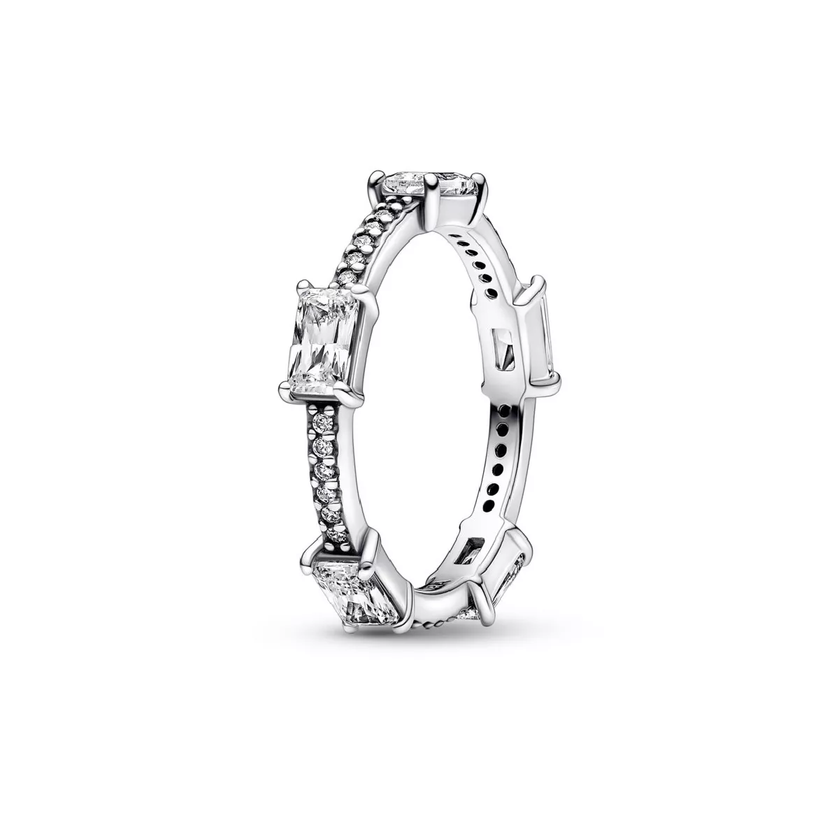 Anell Pandora plata zircon i baguette - 192397C01