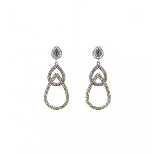 Arracades Sunfield plata penjant zircon color - PE061202