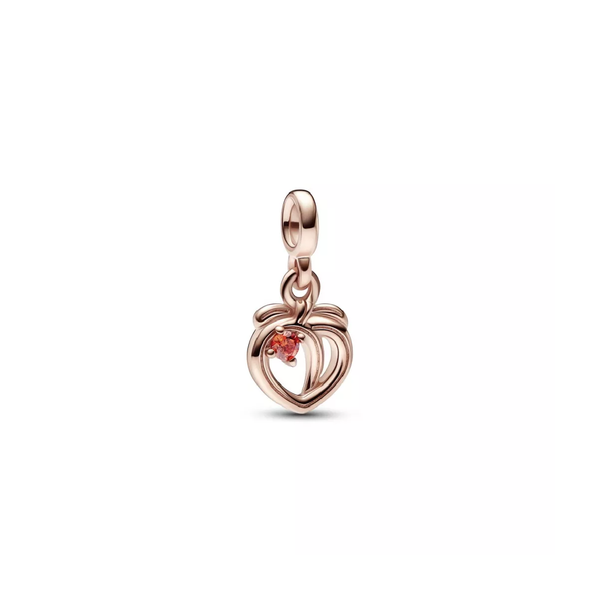 Charm Pandora Me plata rose 14k cor zircon vermell - 781212C01
