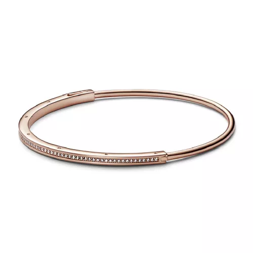 Pulsera rigida Pandora plata rose y circon - 582313C01