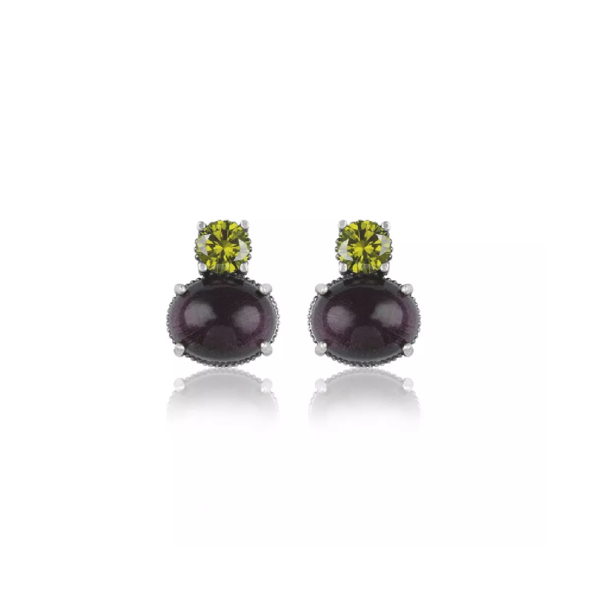 Arracades Sunfield plata turmalina rosa  zircon verd - PE064120/20