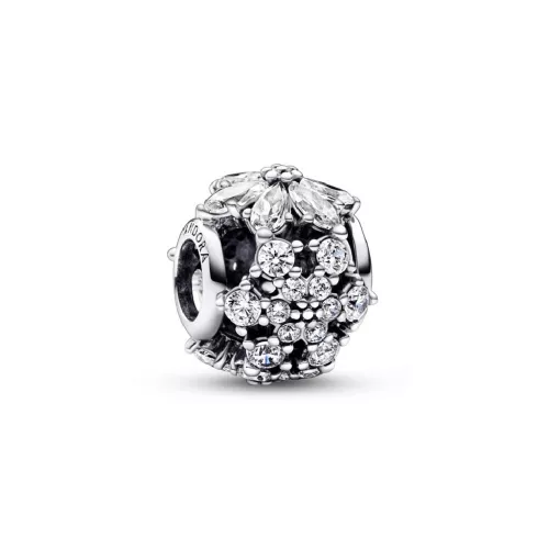 Charm Pandora Herbarium plata zircon - 792383C01